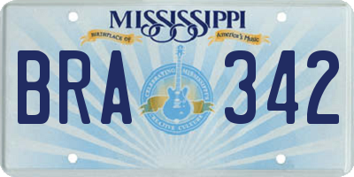 MS license plate BRA342