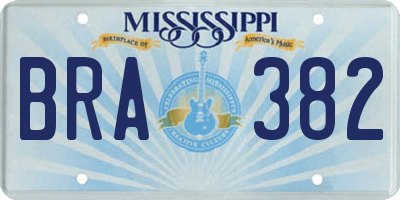 MS license plate BRA382