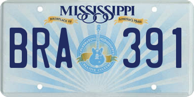 MS license plate BRA391