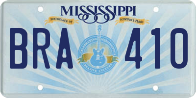 MS license plate BRA410