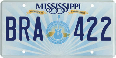 MS license plate BRA422