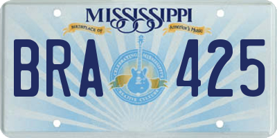MS license plate BRA425