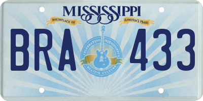 MS license plate BRA433