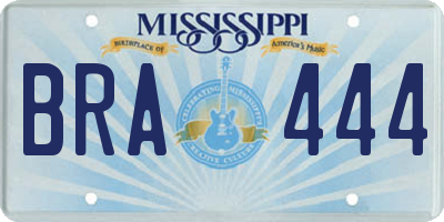 MS license plate BRA444