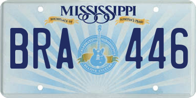 MS license plate BRA446