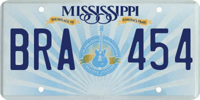 MS license plate BRA454