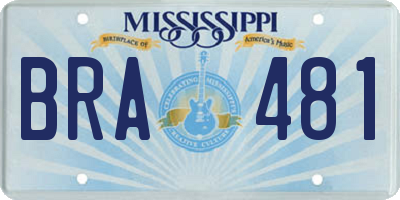 MS license plate BRA481