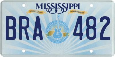 MS license plate BRA482
