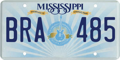 MS license plate BRA485