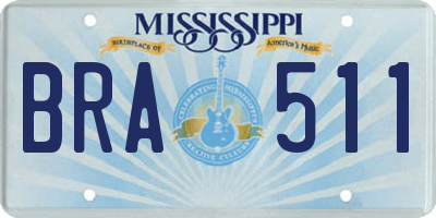 MS license plate BRA511
