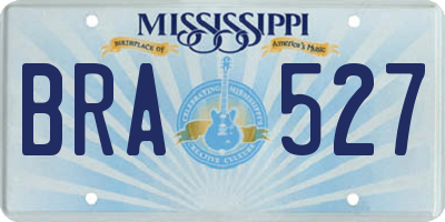 MS license plate BRA527