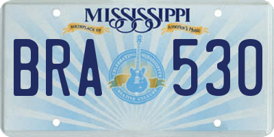 MS license plate BRA530
