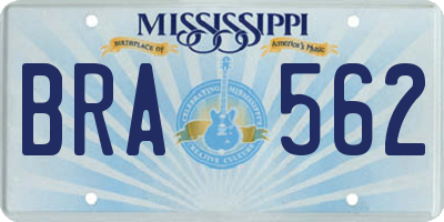 MS license plate BRA562