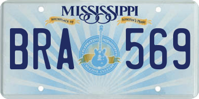 MS license plate BRA569