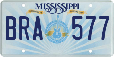MS license plate BRA577