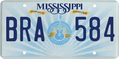 MS license plate BRA584