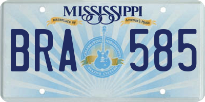 MS license plate BRA585