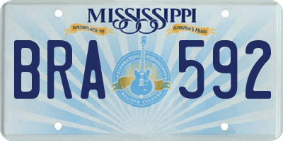 MS license plate BRA592