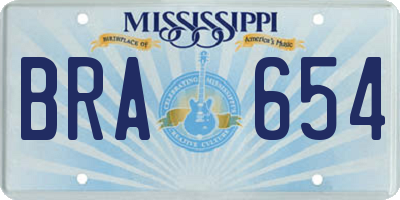 MS license plate BRA654