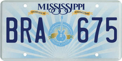 MS license plate BRA675