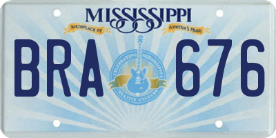 MS license plate BRA676