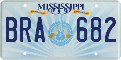 MS license plate BRA682