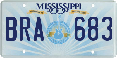 MS license plate BRA683