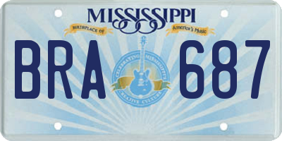 MS license plate BRA687