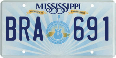 MS license plate BRA691