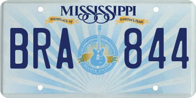 MS license plate BRA844