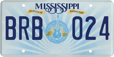 MS license plate BRB024
