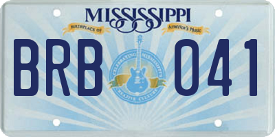 MS license plate BRB041