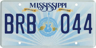 MS license plate BRB044
