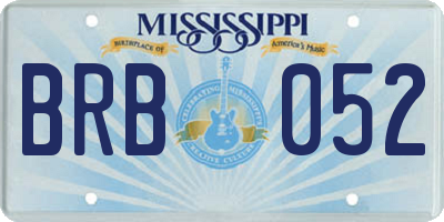 MS license plate BRB052