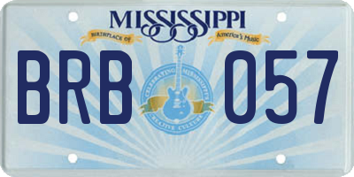 MS license plate BRB057