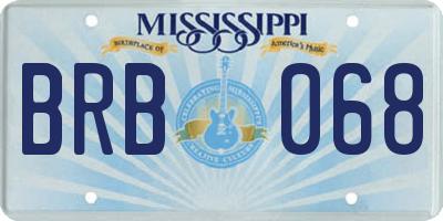 MS license plate BRB068