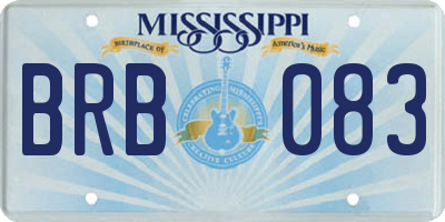 MS license plate BRB083
