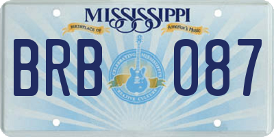 MS license plate BRB087