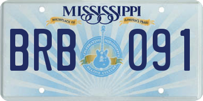 MS license plate BRB091
