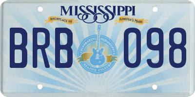 MS license plate BRB098
