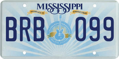 MS license plate BRB099