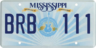 MS license plate BRB111