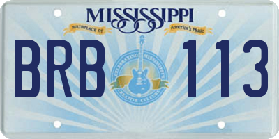 MS license plate BRB113