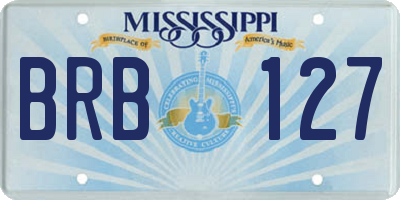 MS license plate BRB127