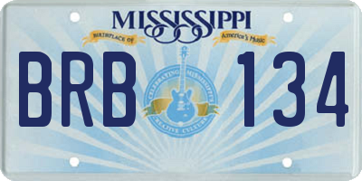 MS license plate BRB134