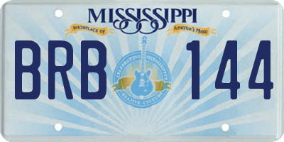 MS license plate BRB144