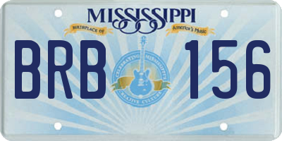 MS license plate BRB156