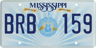 MS license plate BRB159