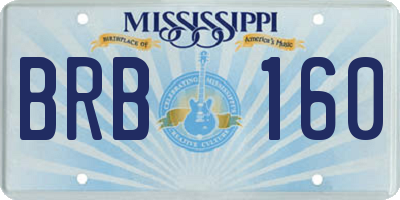 MS license plate BRB160