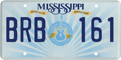 MS license plate BRB161